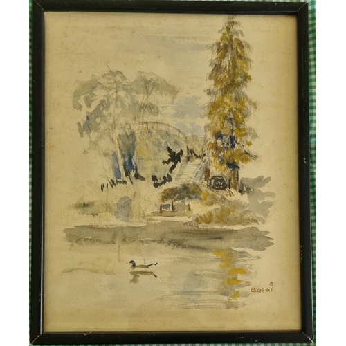 771 - Sold on Behalf of Charity, uncollected Lot.
An early 20th Century Oriental Watercolour. Indistinctly... 