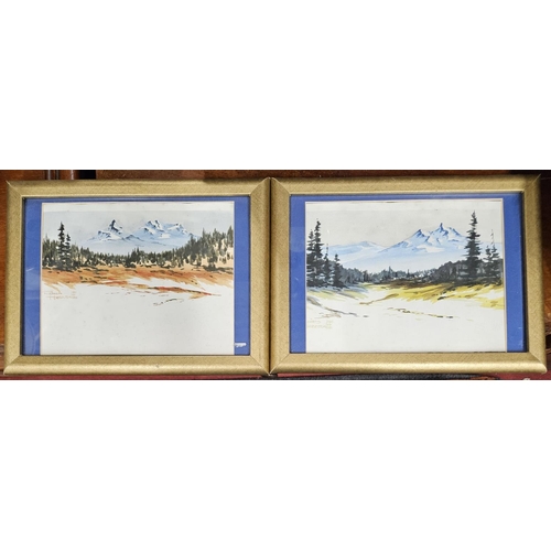 779 - A good set of 20th Century Watercolours of mountainous scenes by Richard Hazelton. Possibly Australi... 