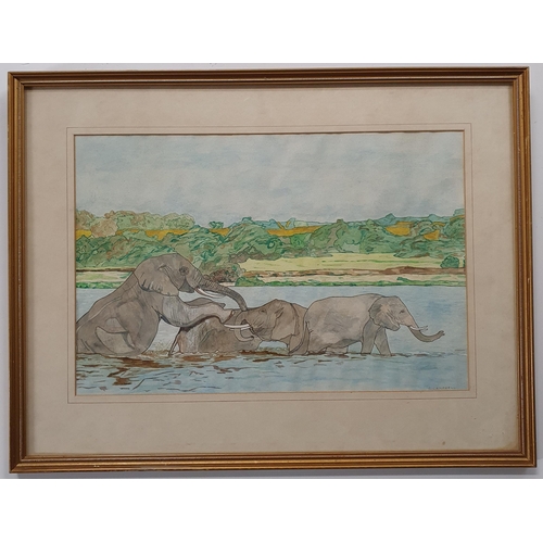 784 - Sold on Behalf of Charity, uncollected Lot.
Two Watercolors , a forest scene by Tom A. Darling and E... 