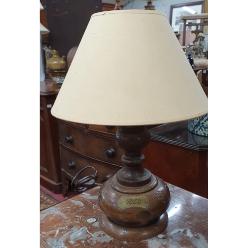 786 - A good Timber Table Lamp. H 30 cm approx.