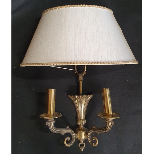 648 - A Group of Lamps and light fixtures to include a good brass effect wall light , uplighter and 4 tabl... 