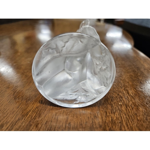 362 - A Lalique Figure of a young Girl with makers name stamped to the base. H 11.5 cm approx.