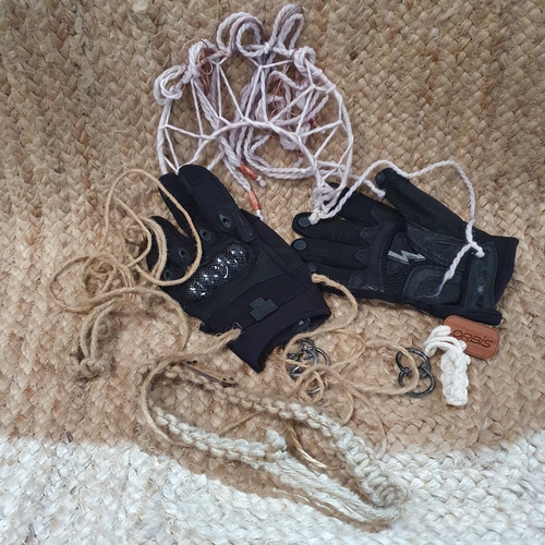 813 - A MoonHaven film prop lot, Bella Sways electric Gloves ,dog collar nail jewellery ect.