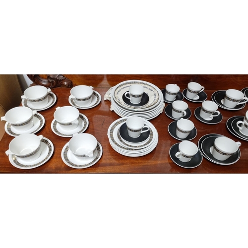 839 - A large quantity of Royal Tuscan 'Cascade' pattern dinner wares.