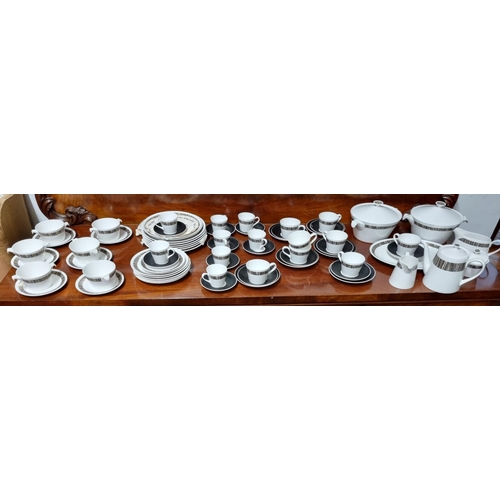 839 - A large quantity of Royal Tuscan 'Cascade' pattern dinner wares.