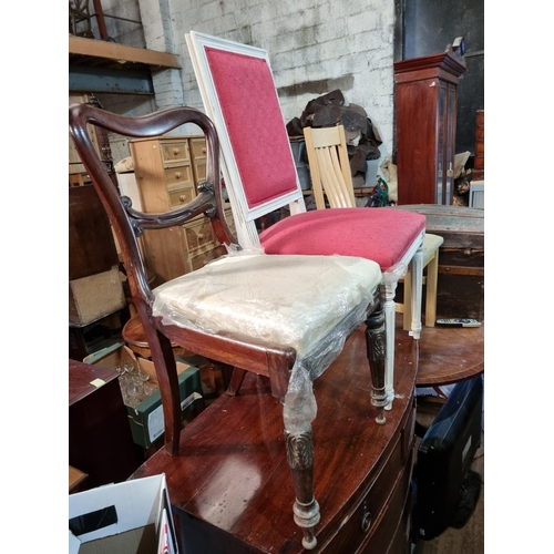 841 - A painted white Chair along with other furniture.