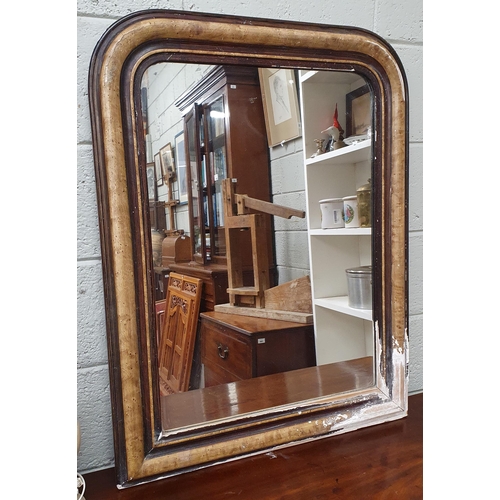 846 - A 19th Century hand painted Mirror. (in need of restoration) and a chair 92 x 71 cm approx.