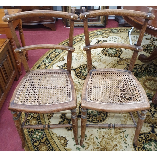 863 - A pair of provincial Chairs along with a modern Pine table.