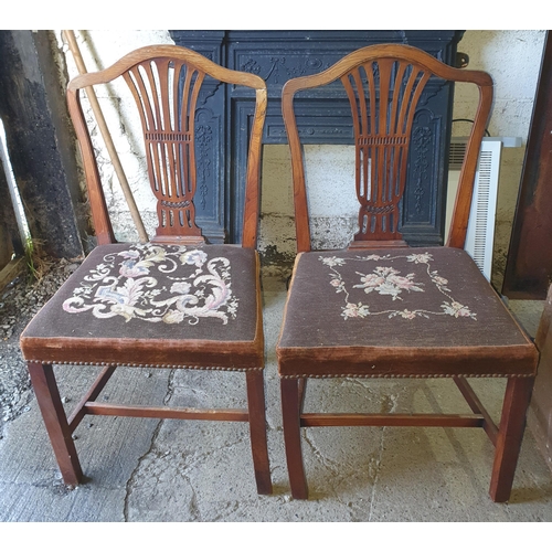 886 - A Pair of 19th Century chairs with Tapestry Seats.