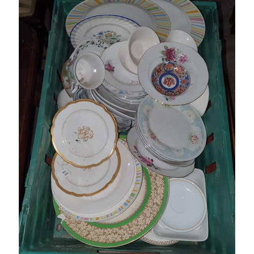 888 - A Crate of Vintage porcelain plates.