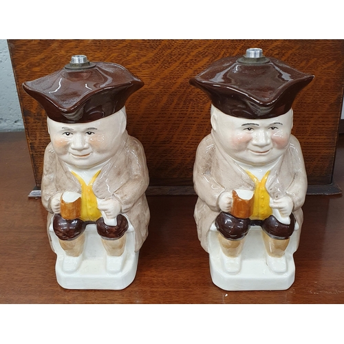 108 - A good pair of Woods & Sons Toby Lamps. H 19 cm approx.