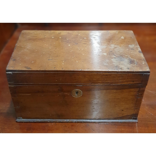 12 - A 19th Century Mahogany Letterbox with mother of pearl escutcheon. 25 x 12.5 x H 15 cm approx.