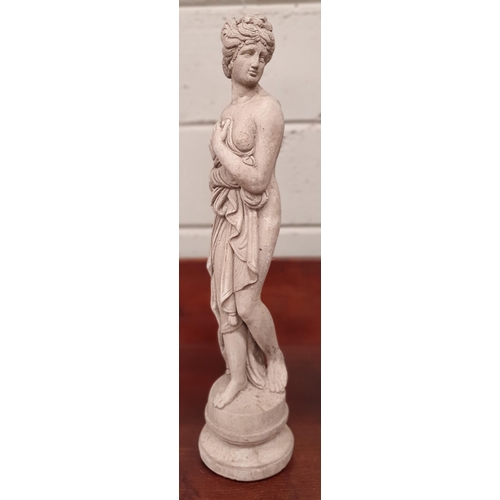 18 - A reconstituted Stone Figure of a Grecian Maiden.
H 63 cm approx.