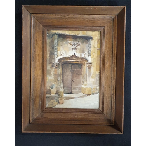 23 - Chris Riisager (1961) a 20th Century Oil On Board of a doorway signed C.P Riisager, LL with invoice ... 
