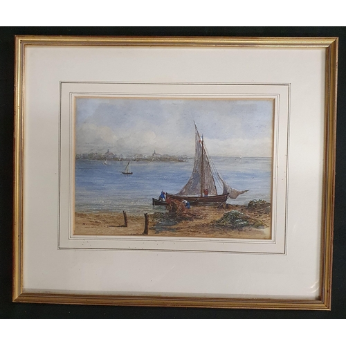 27 - An early to mid 20th Century Watercolour of Fishermen setting sail, no apparent signature.
17 x 25 c... 