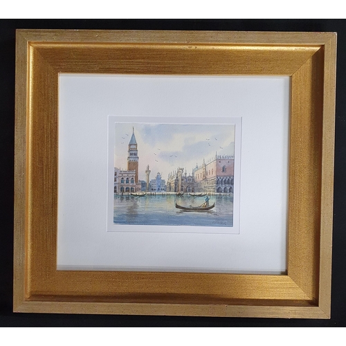 29 - A 20th Century colour Print of a Venetian scene, signed LR. 41.5 x 46.5 cm approx.