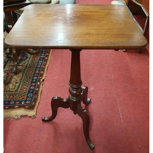 3 - An early 19th Century Mahogany rectangular Supper Table on tripod supports and turned shaft.
51 x 42... 