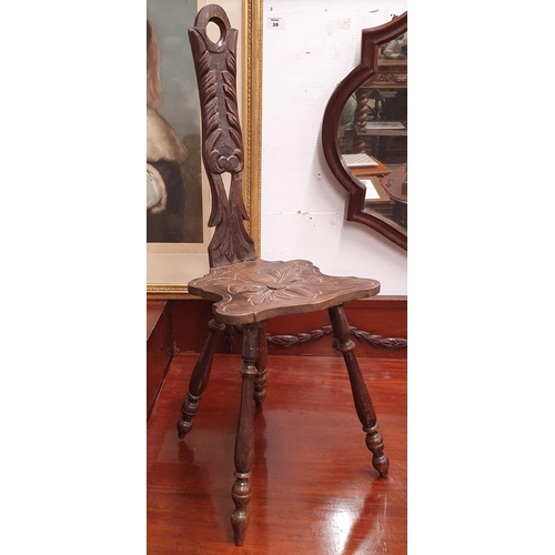 41 - An early 20th Century miniature Spinning Chair on turned supports. W 26 x SH 31 cm approx.