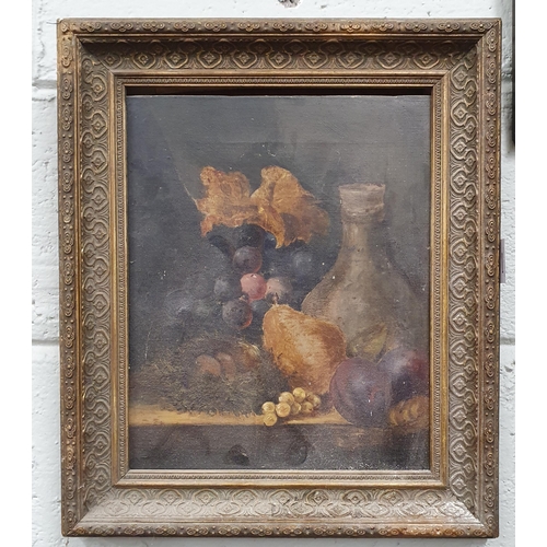 66 - A 19th Century Still Life Oil On Canvas of fruit on a table setting, no apparent signature. 30 x 24 ... 