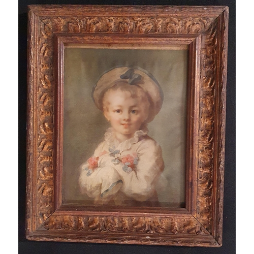 69 - A 19th Century colour Print of a young boy. 32 x 27 cm approx.