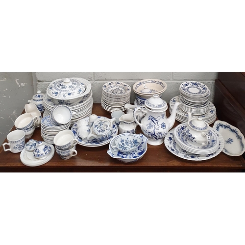 86 - An extremely large quantity of blue white wares primarily J & G Meakin.