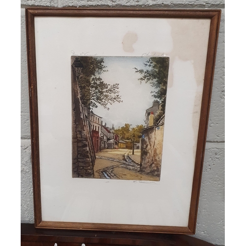 99 - An early to mid 20th Century Watercolour of a village scene monogramed SR, LL. Dated 1934 along with... 