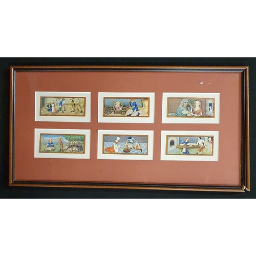 229 - Two collage coloured Prints of Medieval scenes.