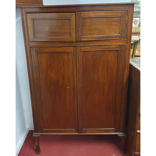 472 - A 19th Century Mahogany four door Cabinet on cabriole supports. 97 x 32 x H 146 cm approx.