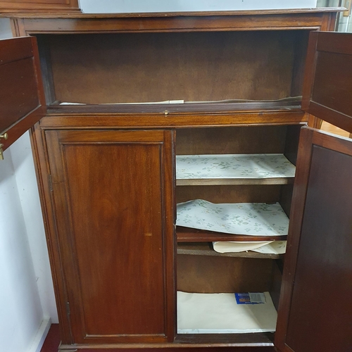 472 - A 19th Century Mahogany four door Cabinet on cabriole supports. 97 x 32 x H 146 cm approx.