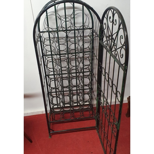 481 - A good heavy Metal Wine Rack with lockable door.
W 48 x 35 x H 120 cm approx.