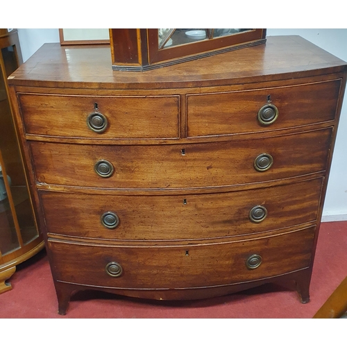 483 - Of Superb quality a 19th Century Mahogany bow fronted Chest Of Drawers of two short over three long.... 