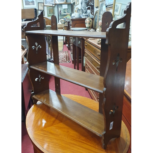 498 - A 19th Century wall mounted three shelf Rack. W 58 x H 58 cm approx.