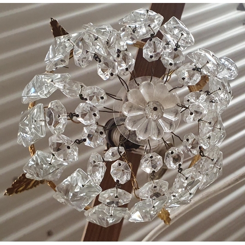 499 - A 19th Century Crystal basket Light. Drop 22 cm approx.