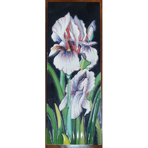 623 - Two Moorcroft style Tiles. 29.5 x 29.5, 40 x 15 cm approx.