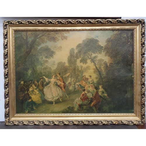 626 - A large colour Print of a Classical scene in a good gilt frame. 46 x 65 cm approx.