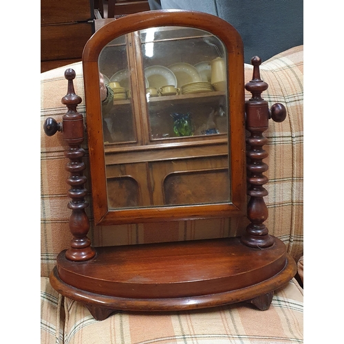 577 - A 19th Century Mahogany Crutch Mirror. W 40 x H 35 cm approx.