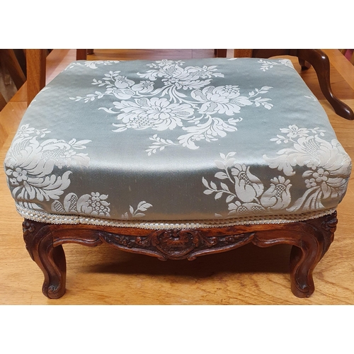 585 - A Mahogany showframe rectangular Stool. 40 x 34 x H 23 cm approx.