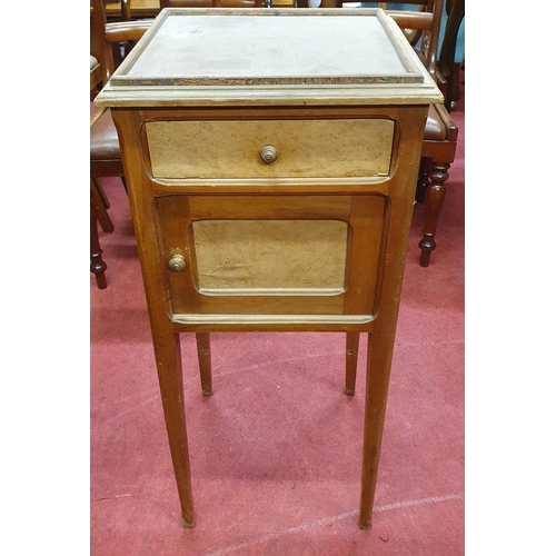 587 - A mid 20th century Walnut and Veneered single door Side Cabinet. 38 x 38 x H 82 cm approx.