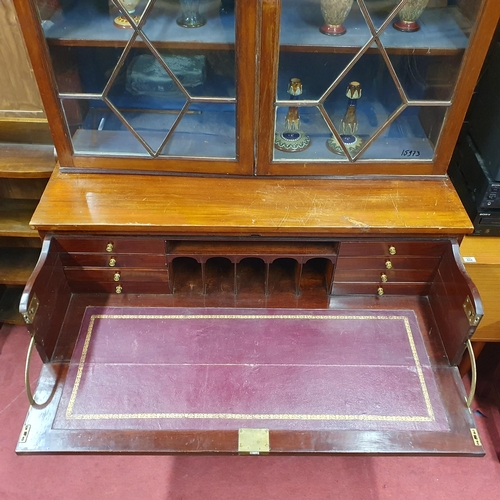 609 - A good Regency Mahogany Secretaire Bookcase with fully fitted interior. 116 x 54 x H 221 cm approx.