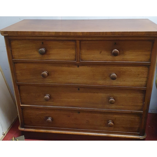 645 - A 19th Century Mahogany Chest of Drawers with original timber knobs with two short over three long. ... 