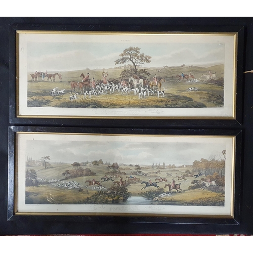 652 - A good set of four 19th Century hand 
coloured hunting Engravings after Wolstenholm in good original... 