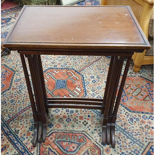 663 - A good nest of three 20th Century Mahogany Tables. Largest being 48 x 33 x H 68 cm approx.