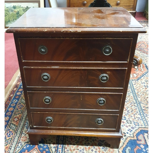 666 - A reproduction Mahogany miniature Chest of Drawers. 48 x 33 x H 63 cm approx.