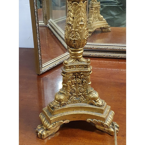 671 - A good Gilt Table Lamp. H 46 cm approx.