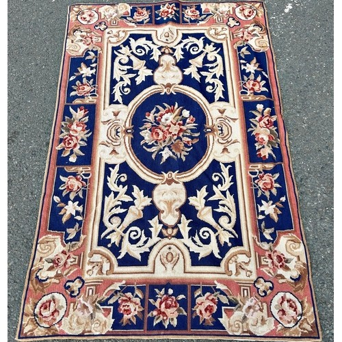 45 - A good Aubusson design cream and blue ground Rug with allover design. 170 x 115 cm approx.