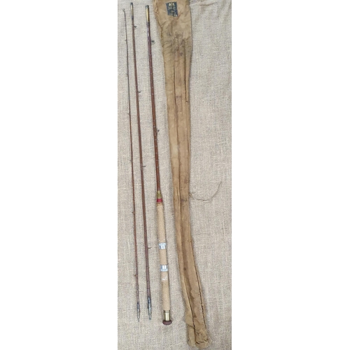 697 - A 19th Century Hardy Brothers three piece cane Rod, with original sleeve.