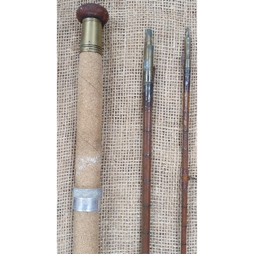 697 - A 19th Century Hardy Brothers three piece cane Rod, with original sleeve.