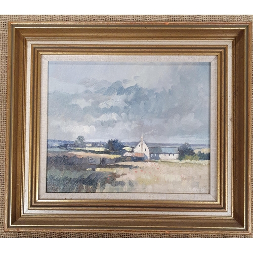 707 - Norman Battershill. A 20th Century Oil on Board of a cottage in the countryside. Signed LR. 22 x 27 ... 