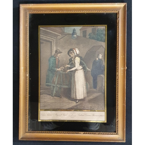 768 - A group of seven 19th Century Cries Of London in eglomise frames (one glass cracked). 41 x 31 cm app... 