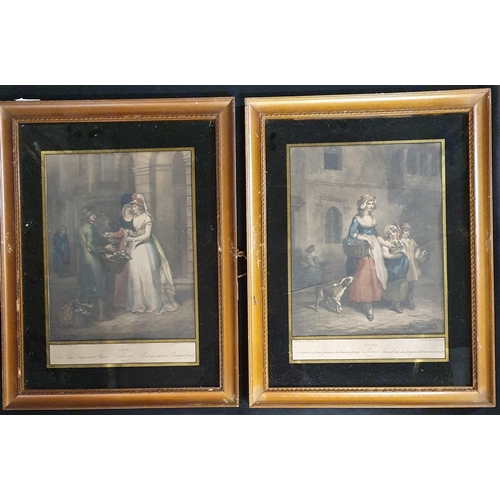 768 - A group of seven 19th Century Cries Of London in eglomise frames (one glass cracked). 41 x 31 cm app... 